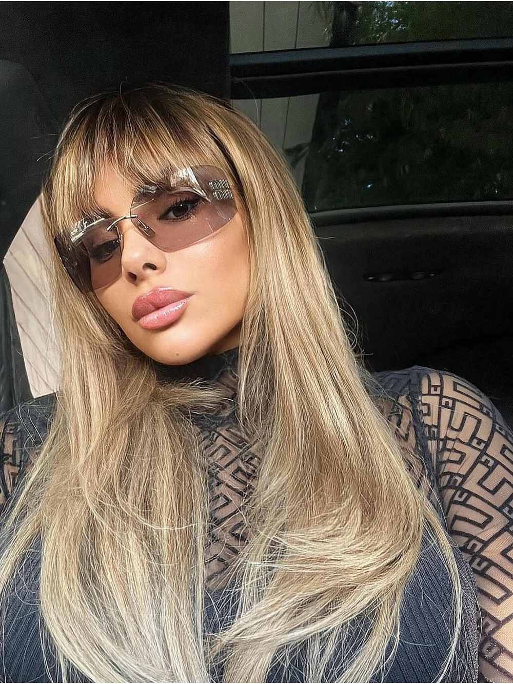 Miu Miu 54YS gold Sunglasses with Smoke Gradient Lenses